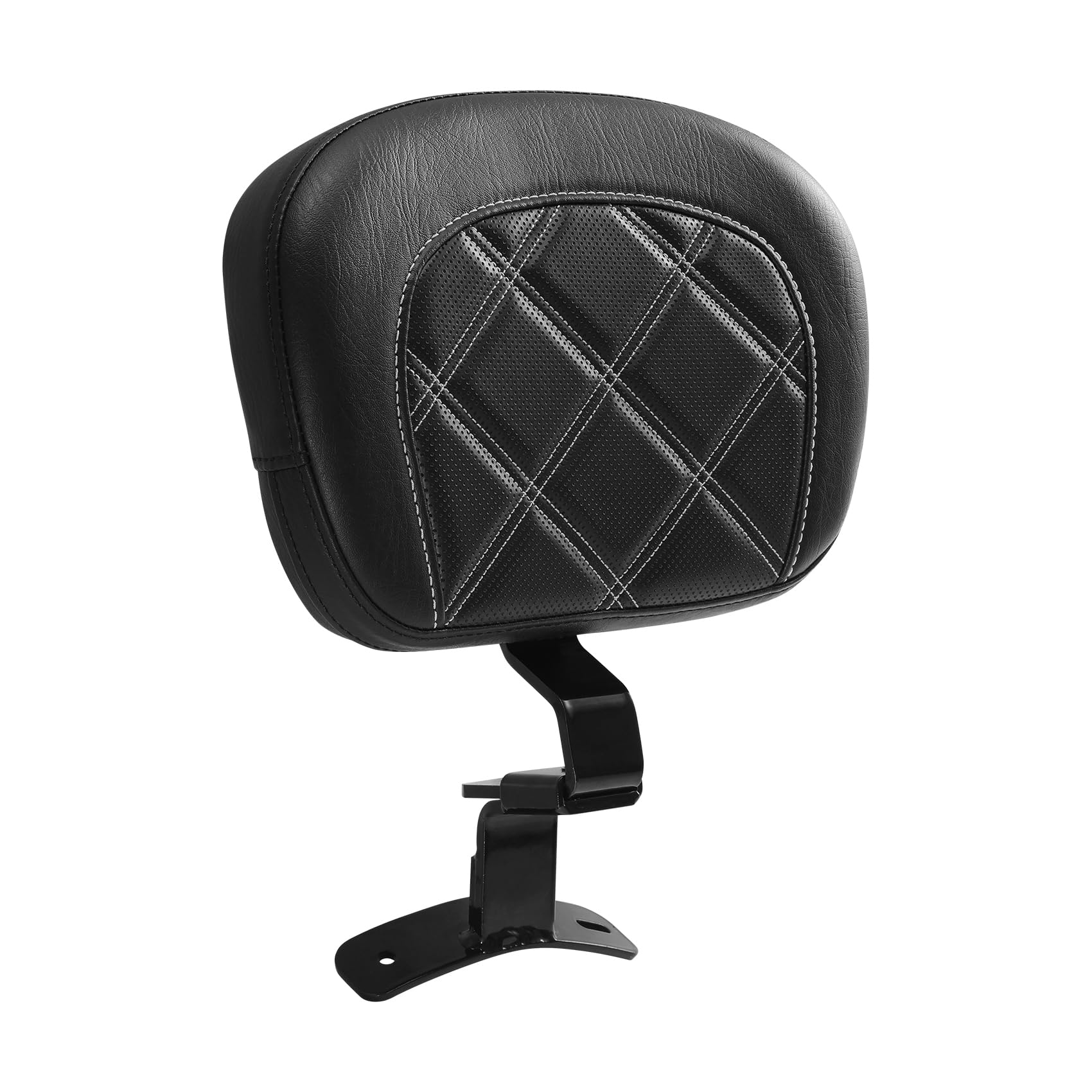 TCT-MOTORPARTS Driver Rider Backrest Pad Fit for Harley Touring Road King Street Road Electra Glide Ultra 2009-2023 White Stitching