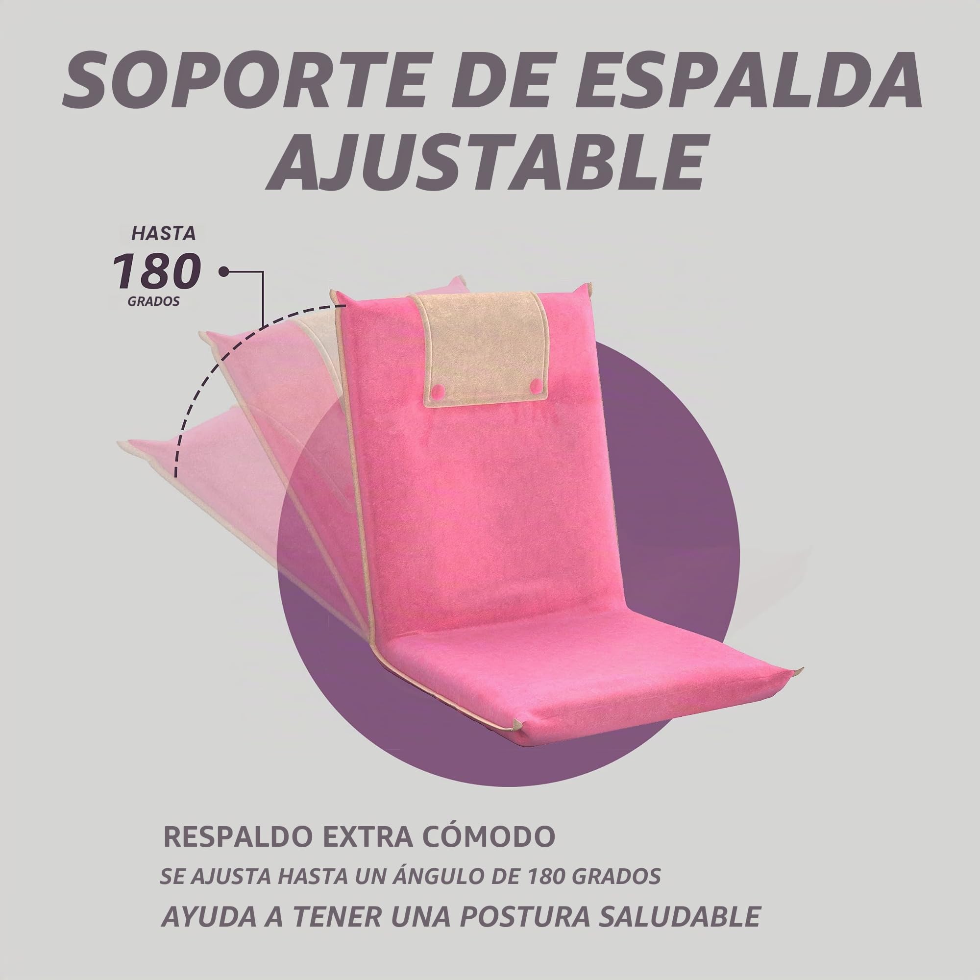 bonVIVO Sillón Lectura y Relax – Silla Cama de Suelo Plegable con Respaldo Reclinable – Silla Meditación, Yoga, Gaming, TV y Lectura – Sofá Bajo Portátil y Acolchado Gris Oscuro