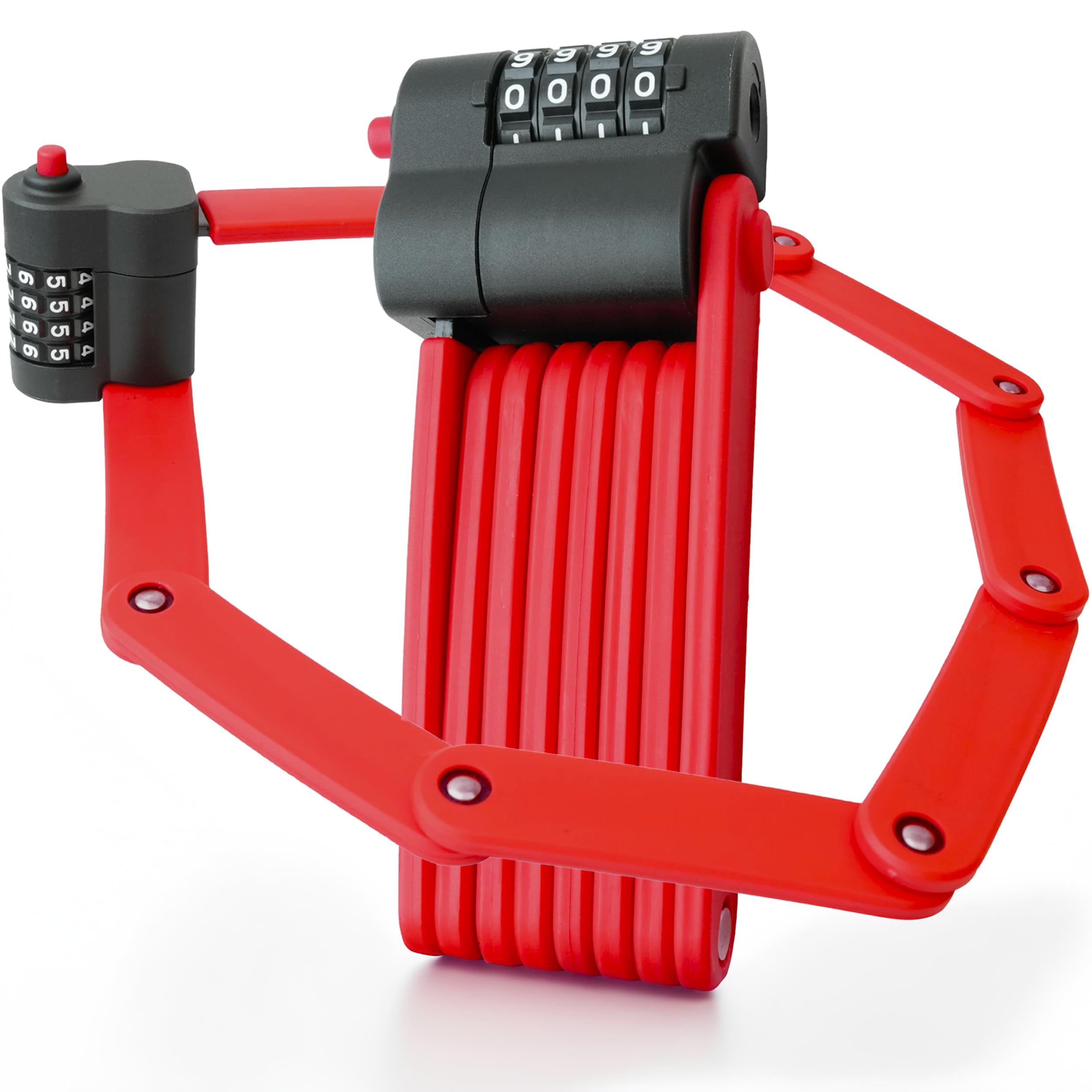 Foldable Combination Bike Lock | 4-Digit Anti-Theft, Heavy-Duty FortiCore™ Hardened Alloy…