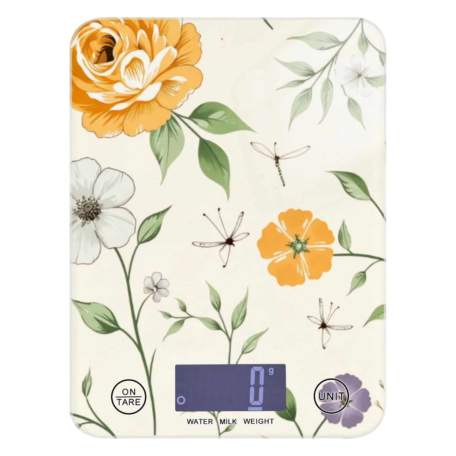 Food Scale Floral Watercolor Digital Kitchen Scale Weight Grams and Oz for Cooking Baking
