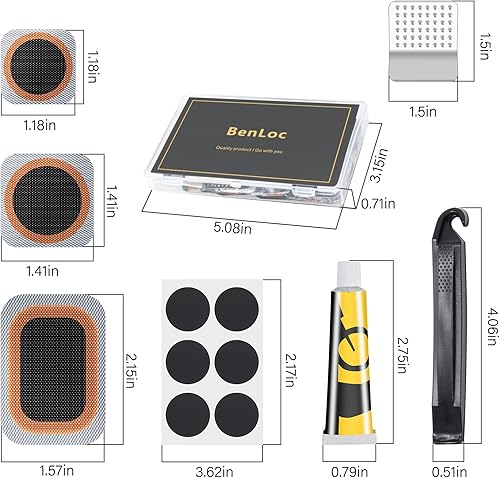 Miniatura 4 de Bike Tire Repair Kit, Bycicle Inner Tube Puncture Patch Kits, Vulcanizing Patches,Glueless Patchs,Lever for Motorcycle BMX Cycling MTB Road Mountain