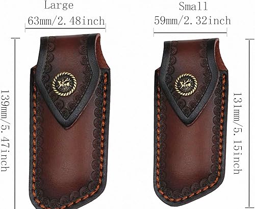 Miniatura 7 de MUZZIOU Compra fundas para cuchillos, funda de cuchillo de bolsillo de 5.1 pulgadas para cinturón, funda de cuchillo de cuero para cinturón, soporte