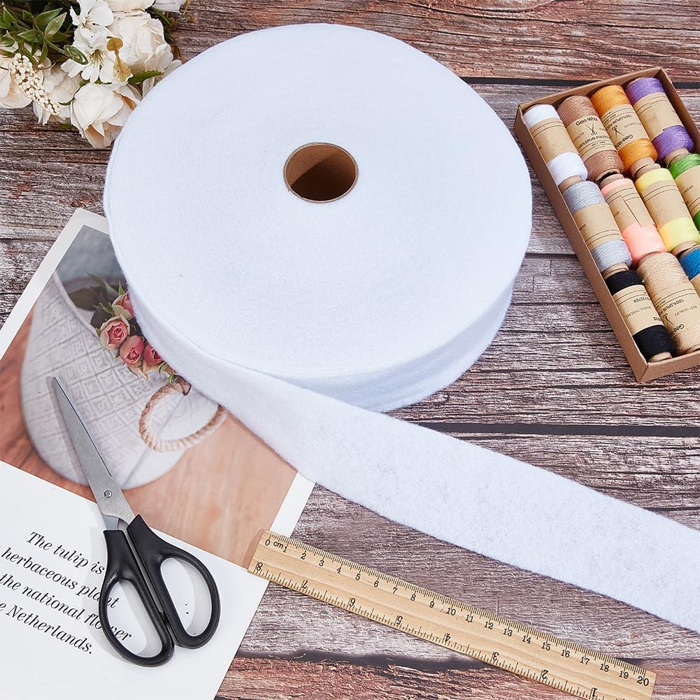 CRASPIRE 2 Rolls Jelly Roll Batting Strip 2 1/4 Inch x 72 Yard Polyester Blend Batting Fabric Strips White Upholstery Punched Cotton Blend Cloth for Braided Throw Quilts Needle DIY Sewing Projects