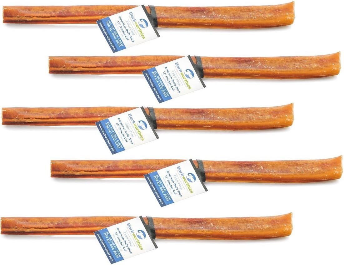Barkworthies Odor Free Double Cut Bully Stick 12"