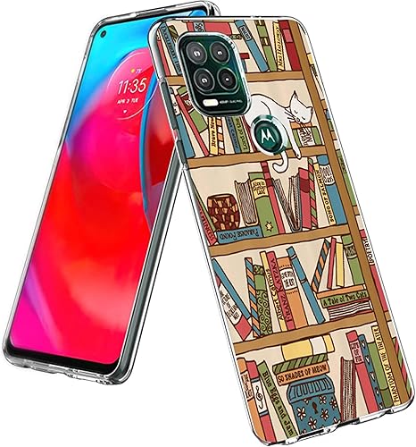 Funda compatible con Motorola Moto G Stylus 5G, divertida y bonita estantería de gato con protección contra caídas, delgada, a prueba de golpes,