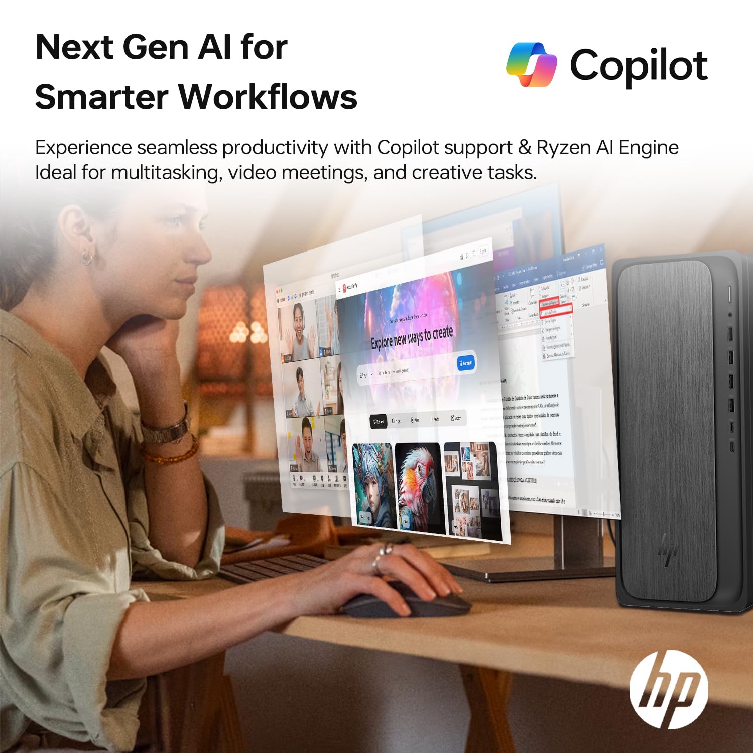 Amazon.co.jp: HP OmniDesk M02 タワーデスクトップ、AMD Ryzen 7 