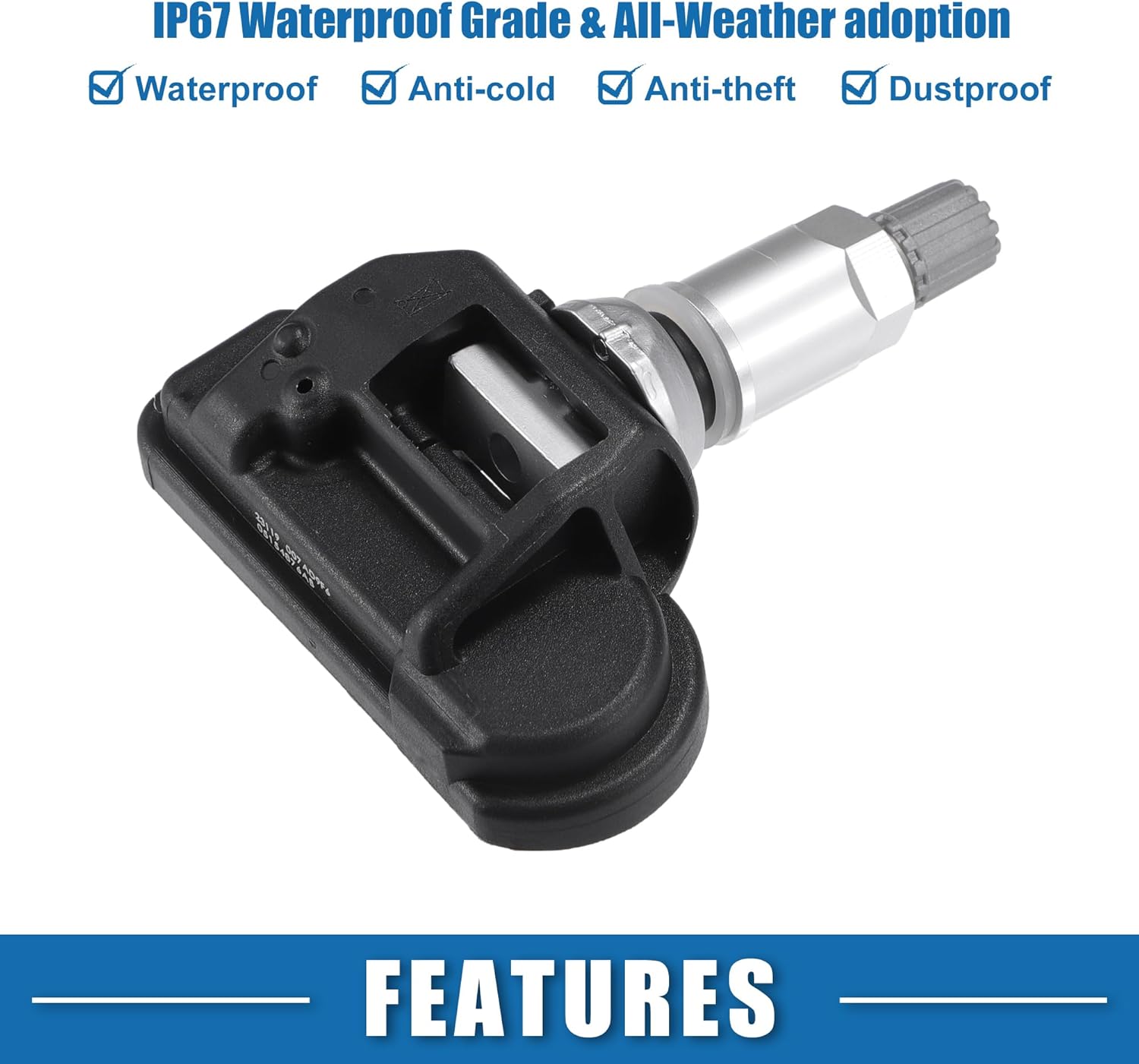 Tire Pressure Sensor TPMS No.05154876AB for Ram ProMaster 1500 2014-2018 Metal Silver Tone (Set of 4)