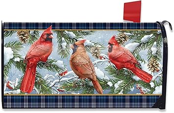 Wintertime Cardinals Winter Mailbox Cover - Thumbnail 5