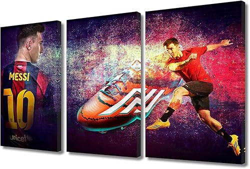 Miniatura 218 de TISHIRON 3 paneles CR7 Cristiano Ronaldo - Póster en lienzo para decoración de pared, pelota deportiva, casa moderna, para club, arena, sala