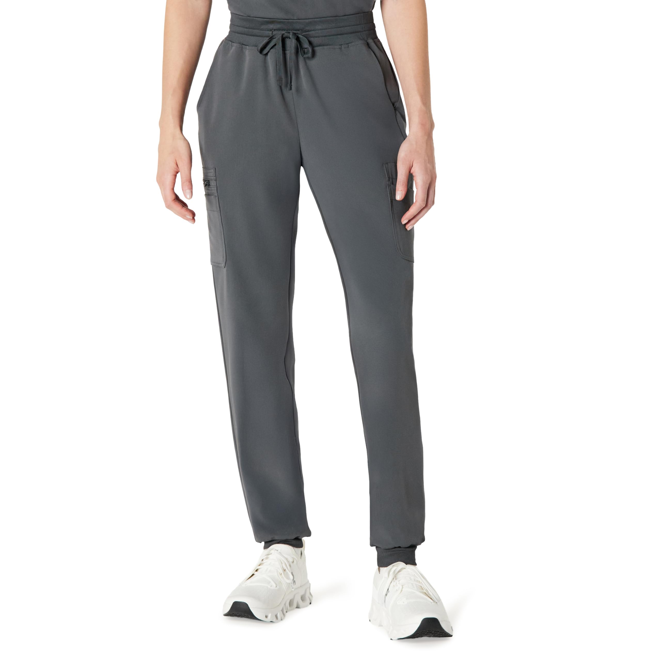 Amazon Basics Women's Women's Scrubs Jogger Pants Yoga Waistband Drawstring, Charcoal, Small