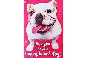 Greeting Card Hope You Have A Happy Heart Day - Valentine&#x27;s Day with Bulldog Dog
