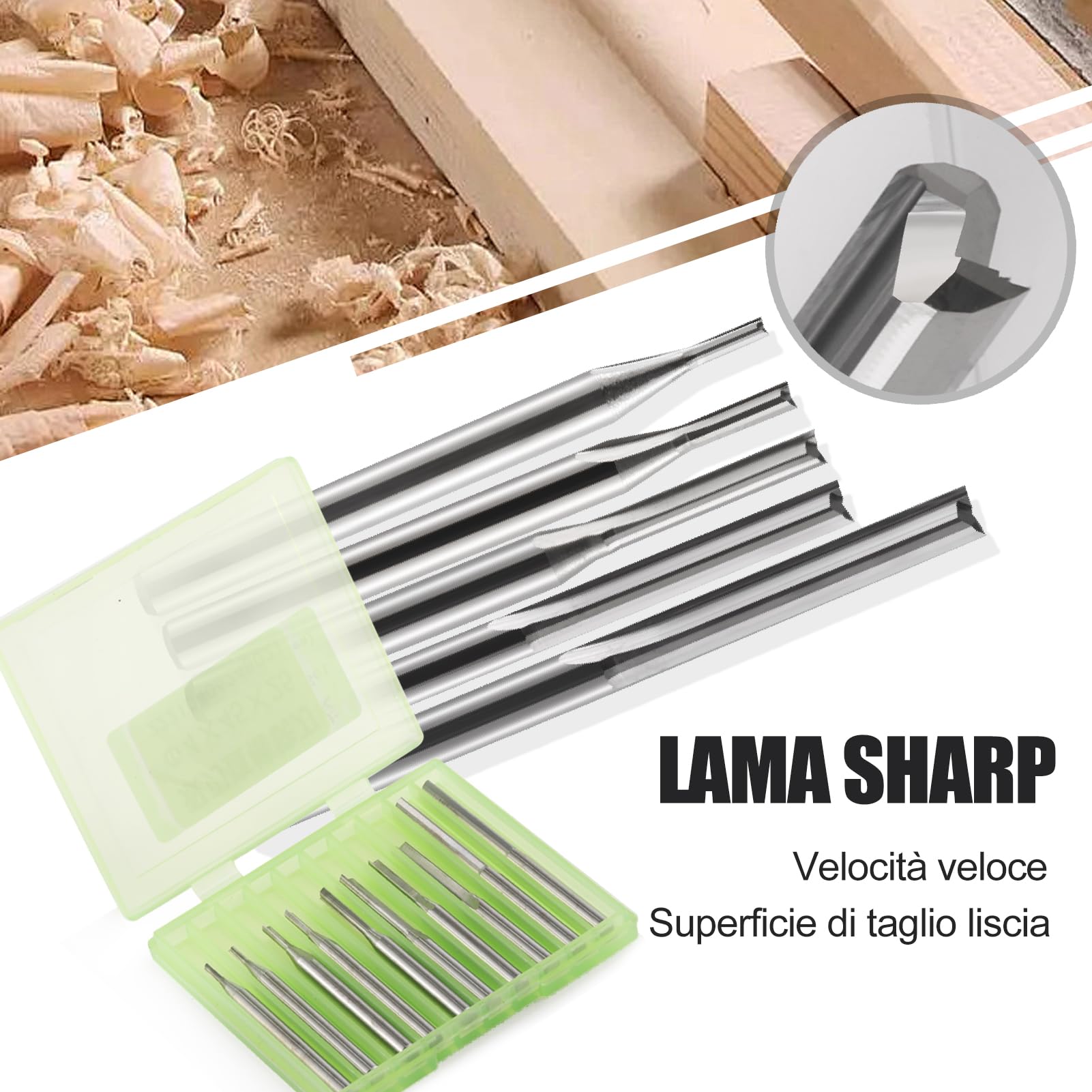 Lot De 10 Fraises CNC 1/8" - 5 Diamètres (1mm à 3.175mm) - Pour Bois, Acrylique, MDF - Gravure Et Fraisage Précision