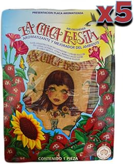 cf-5 5X The Original La Chica Fresita Automotive Air Freshener, Strawberry, 5 Piece
