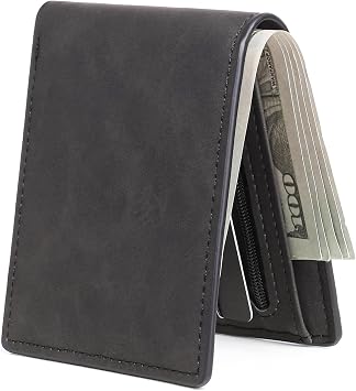 Wallet for Men minimalist Leather Mens Bifold Wallets Credit Card Holder with 6 Card Slots
