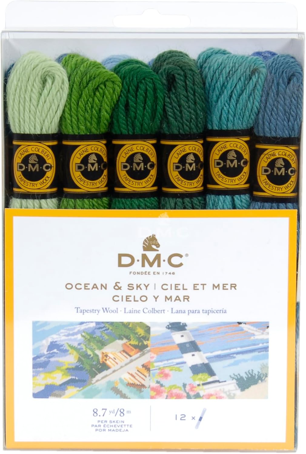 DMC Tapestry Wool - The Ocean & Sky Collection - 12 Count - 8.7 Yards Skeins