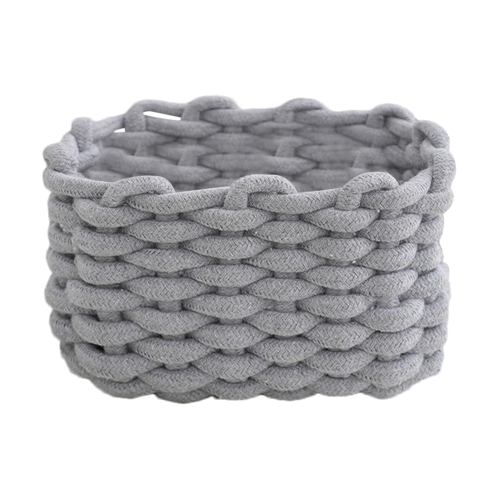 Cesta de cuerda de algodón para juguetes de gatos y orden en el salón