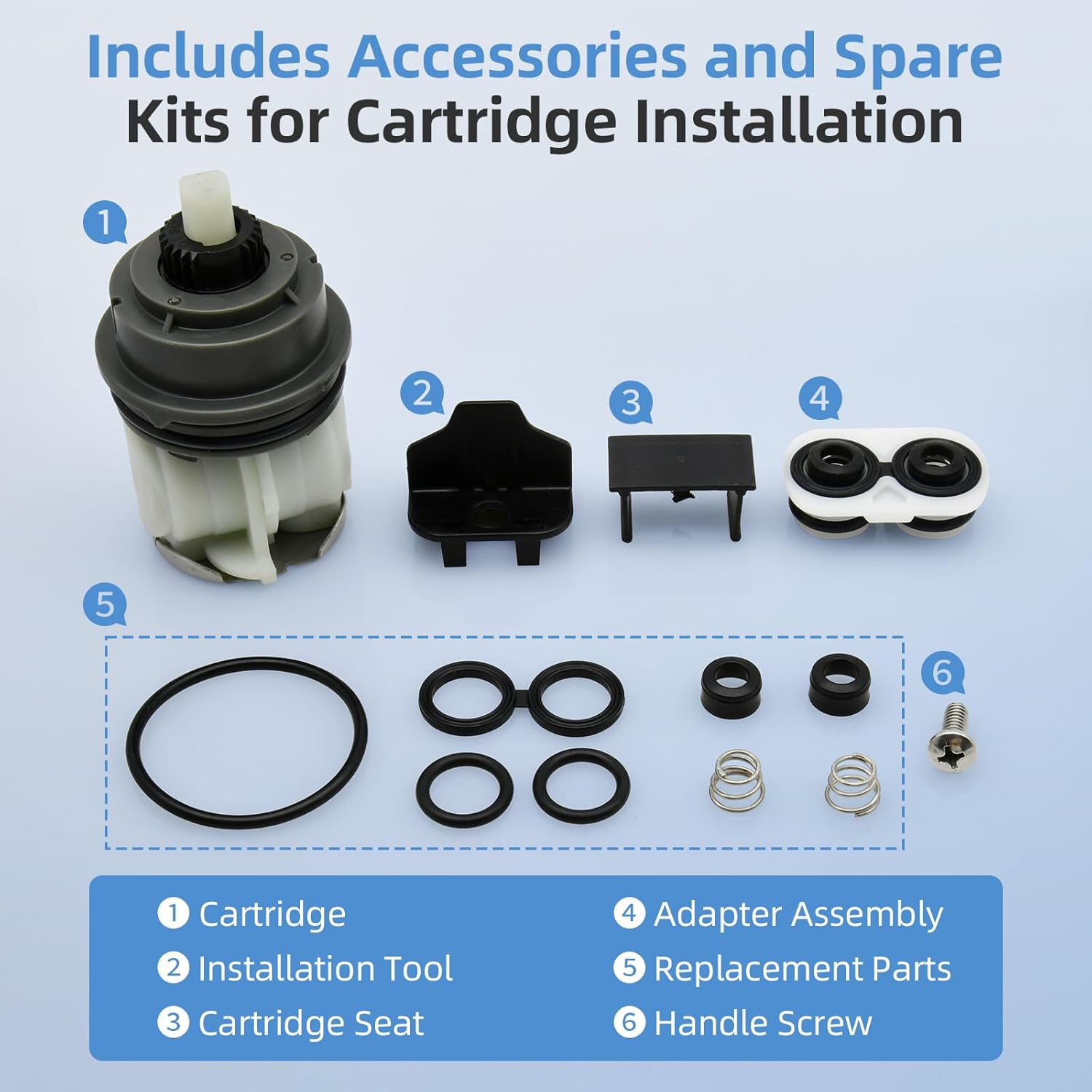 RP46463 Shower Cartridge Replacement Kit for Delta MultiChoice 17 Series Shower Faucet Dual Handle (2006-Present), Seat & Spring Adapter and Replacement Kits Included