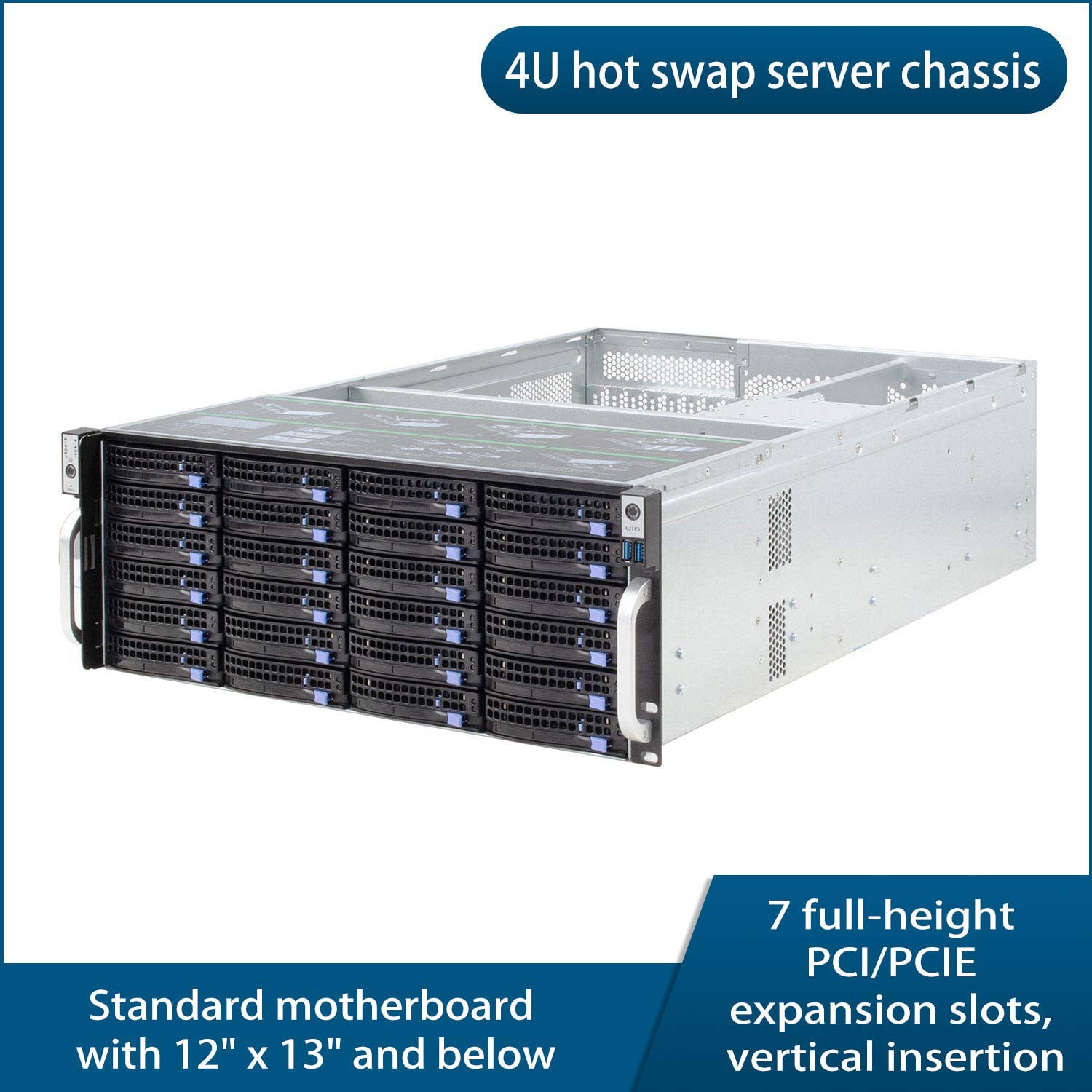 Amazon.com: Caja de servidor Hotswap de montaje en rack 4U Chasis