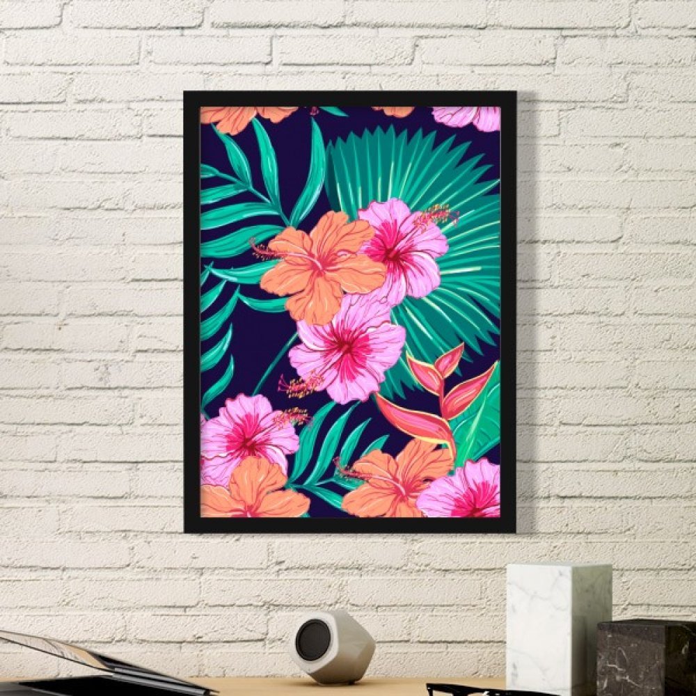 Peintures Estampes Fleur Fleur Plante Cadre Photo Noir Moyen Décoration d'Accueil