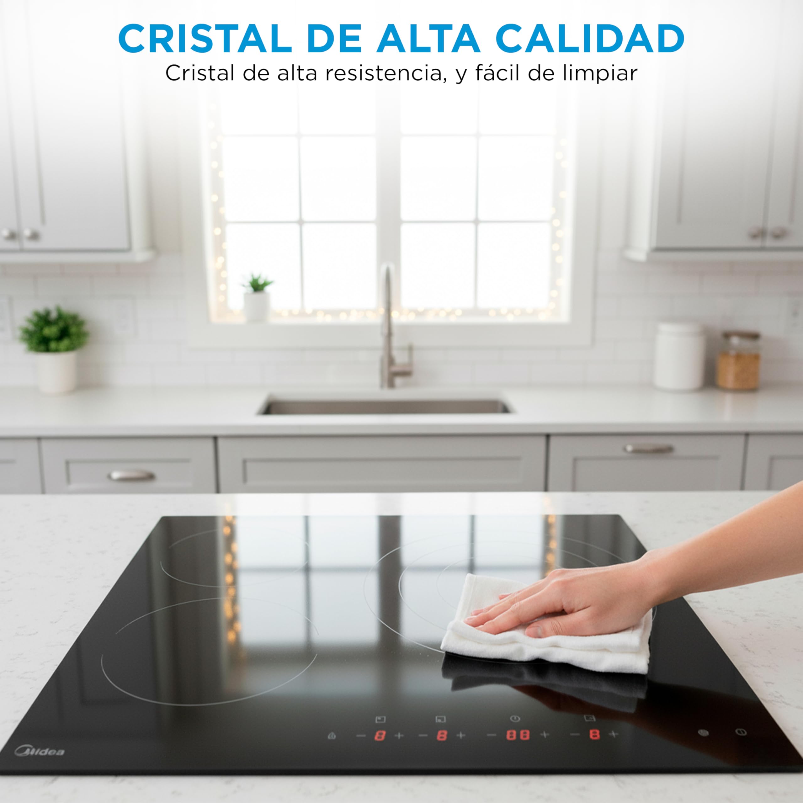 MIDEA Placa Vitroceramica 3 fuegos 6200 W - Vitroceramica Integrada con Panel de control tactil, Indicador de Luz, Temporizador, Child lock y Protección por Sobrecalentamiento — view 7