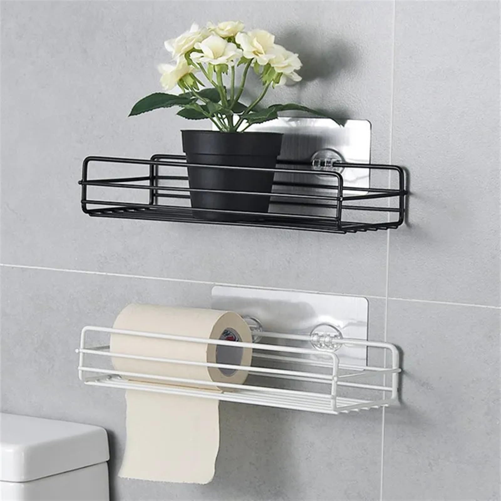 Mensola Doccia Adesivo For Doccia, WC, Bagno, Mensola Lunga, Organizer For Doccia, Lavabo, For Bagno, Cucina(White)