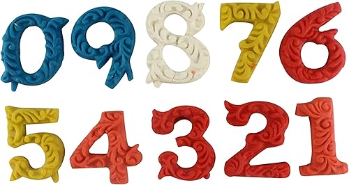 Miniatura 2 de Moldes numéricos en relieve 3D de silicona, paquete de 2 unidades 0-9, rosa intenso, hornear y chocolate, boda y cumpleaños