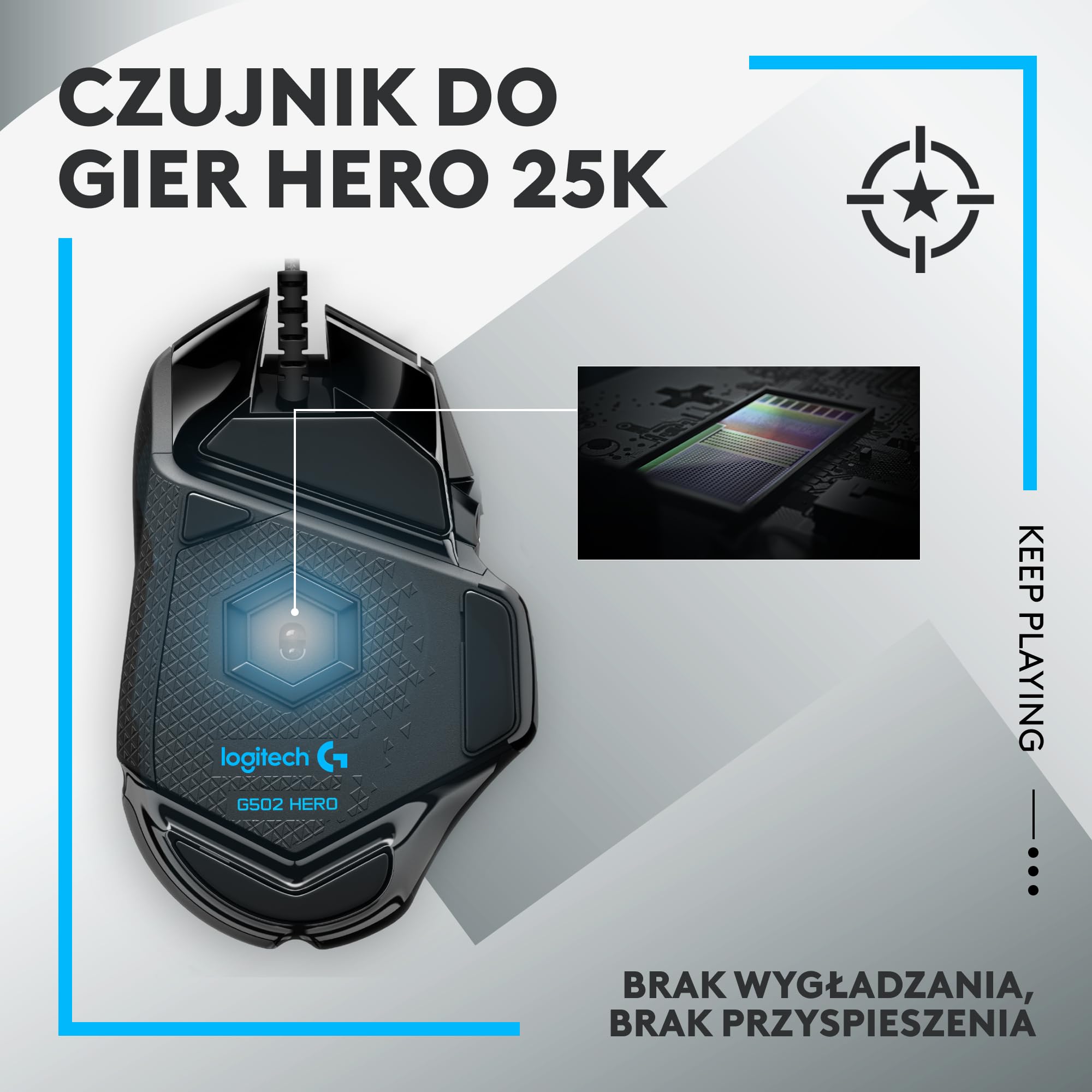 Logitech G G502 HERO,Mysz do gier z podświetleniem RGB,11 programowalnymi przyciskami, G413 SE pełnowymiarowa, podświetlana klawiatura mechaniczna przełącznikami mechanicznymi, QWERTY US Intl-Czarny