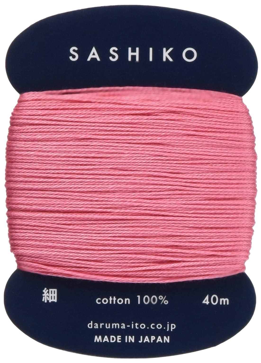 Yokota Daruma Sashiko Thread Single and Variegated Color (Japanese Apricot Rose Pink, Thin 40M Card)