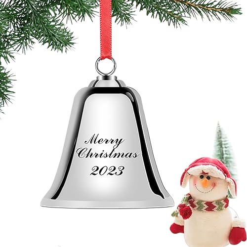 Styleonme Campanas decorativas, Feliz Navidad 2023, Campana de bendición de metal para interiores y exteriores, regalos para mamá, abuela y mujeres