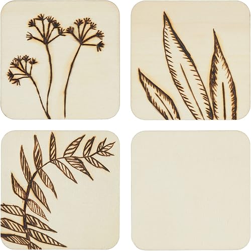 Miniatura 4 de Bright Creations Cuadrados de madera sin terminar, 3 x 3 pulgadas, bordes redondeados, paquete de 60 unidades, espacios en blanco para manualidades