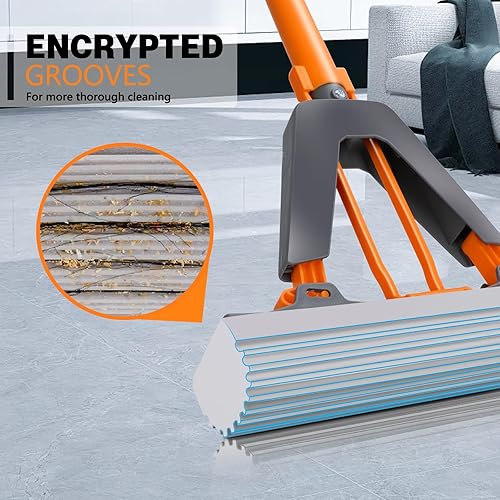 Miniatura 2 de Masthome PVA - Trapeador de esponja con 3 repuestos absorbentes y mopa de microfibra extra grande para limpieza de suelos con 5 almohadillas para