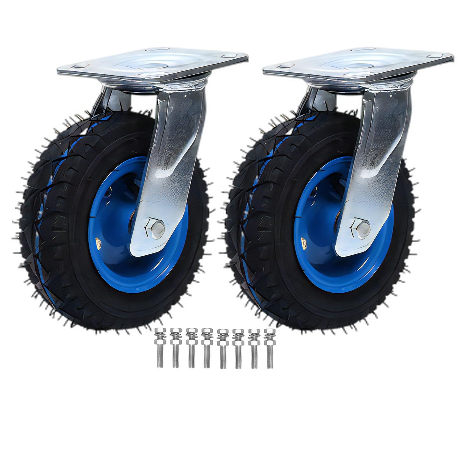 LIGUOYI Ruedas Giratorias Grandes De Servicio Pesado con Freno, Ruedas Fijo De Transporte De 150/200/250MM Tranquila Y Fácil De Deslizar Duradero 2 Pcs Ruedas para Muebles para Carro Móvil