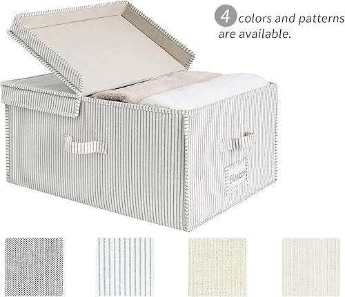 Miniatura 7 de StorageWorks Contenedores de almacenamiento de tela extra grandes, cestas de almacenamiento de 55 litros con tapa de doble apertura y tablero