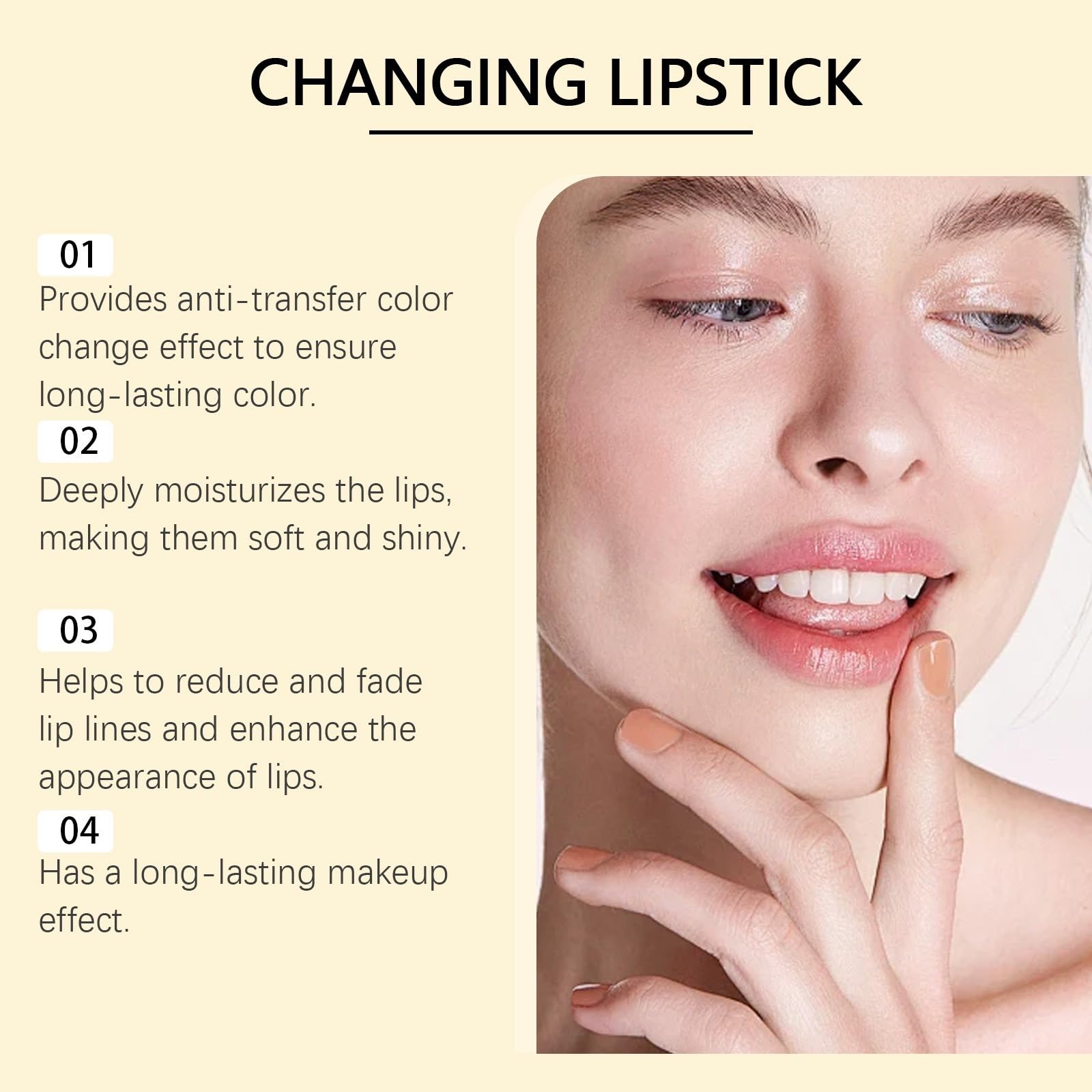 Rossetto da donna con cambio di colore, labbra naturali e idratante, a lunga durata, impermeabile, balsamo per labbro, con lamina d'oro, cura Natu5