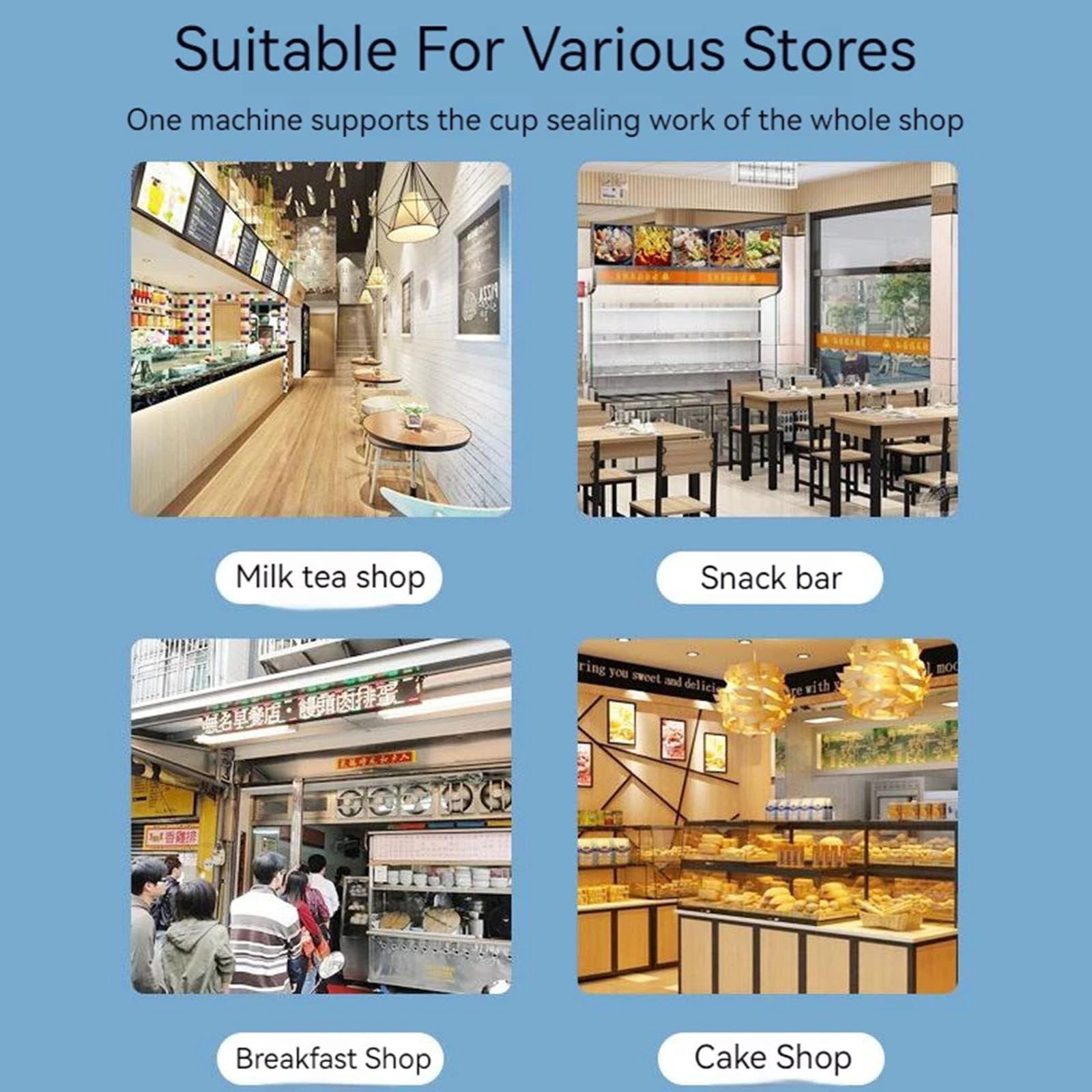 Macchina sigillatrice per tazze da 95 mm, completamente automatica, 500 tazze/ora, sigillatrice commerciale per latte, bubble tea, caffè,highplatform