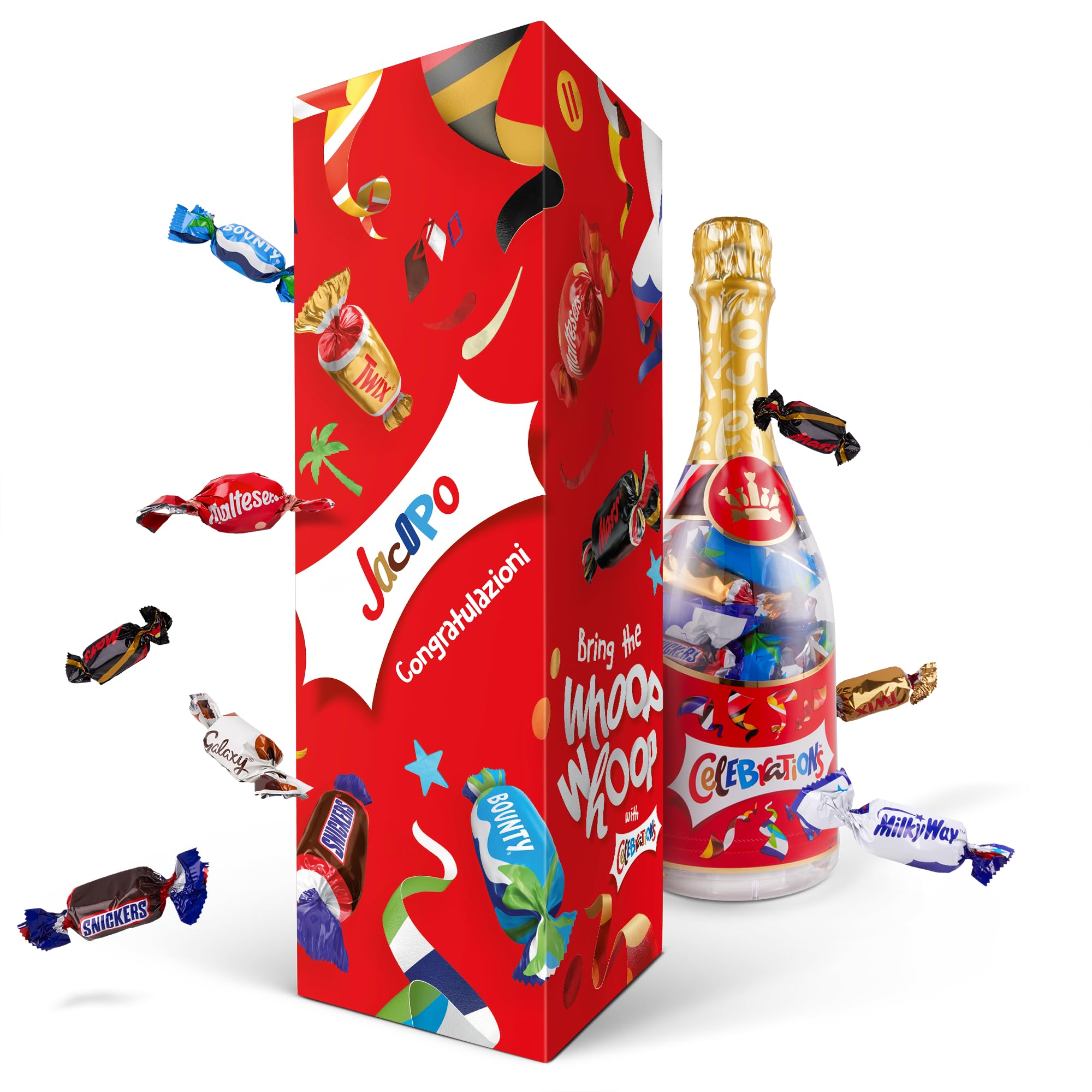 Bottiglia di cioccolatini Celebrations personalizzata – Confezione regalo con mix di mini barrette 312 g