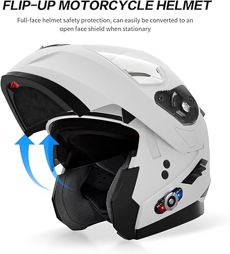 Miniatura 6 de Casco de motocicleta Bluetooth 5.0 integrado con EPS nuevo FreedConn BM2-S, modular, abatible, con doble visera, aprobado por DOT FMVSS-218, MP3, FM