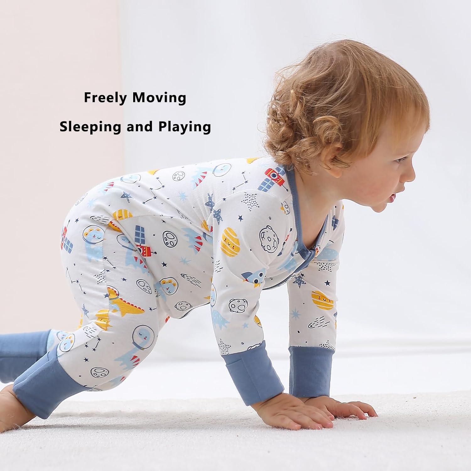 BeiVSlley Baby Boy Girl Footless Zipper Romper Long Sleeve Cotton Jumpsuit Coverall Newborn Solid Outfits Clothes