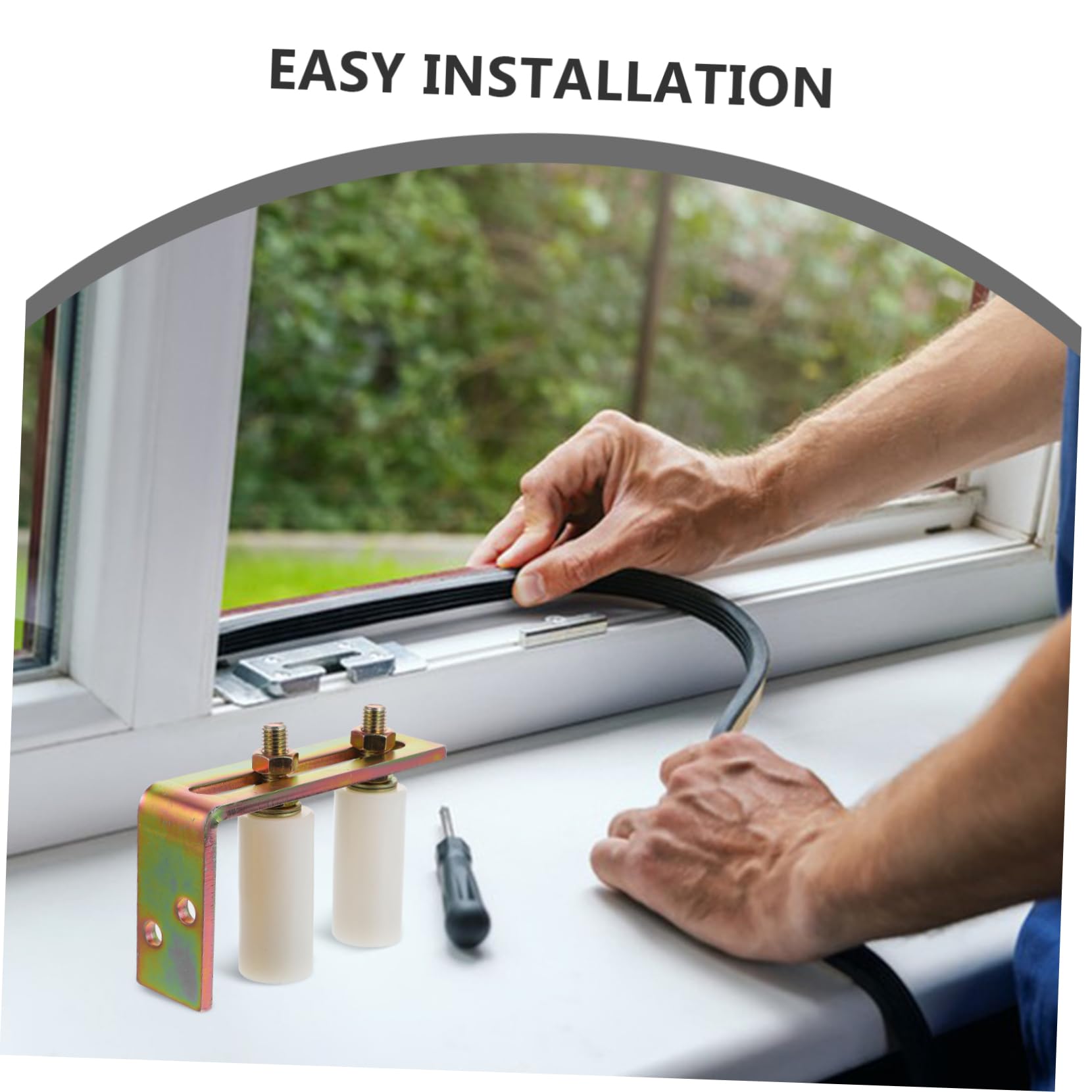 Operitacx Guida per Cancello Scorrevole con Rullo in Nylon e Staffa in Acciaio per Porte da Garage Facilmente Installabile e Compatibile con Cancelli e Porte Scorrevoli