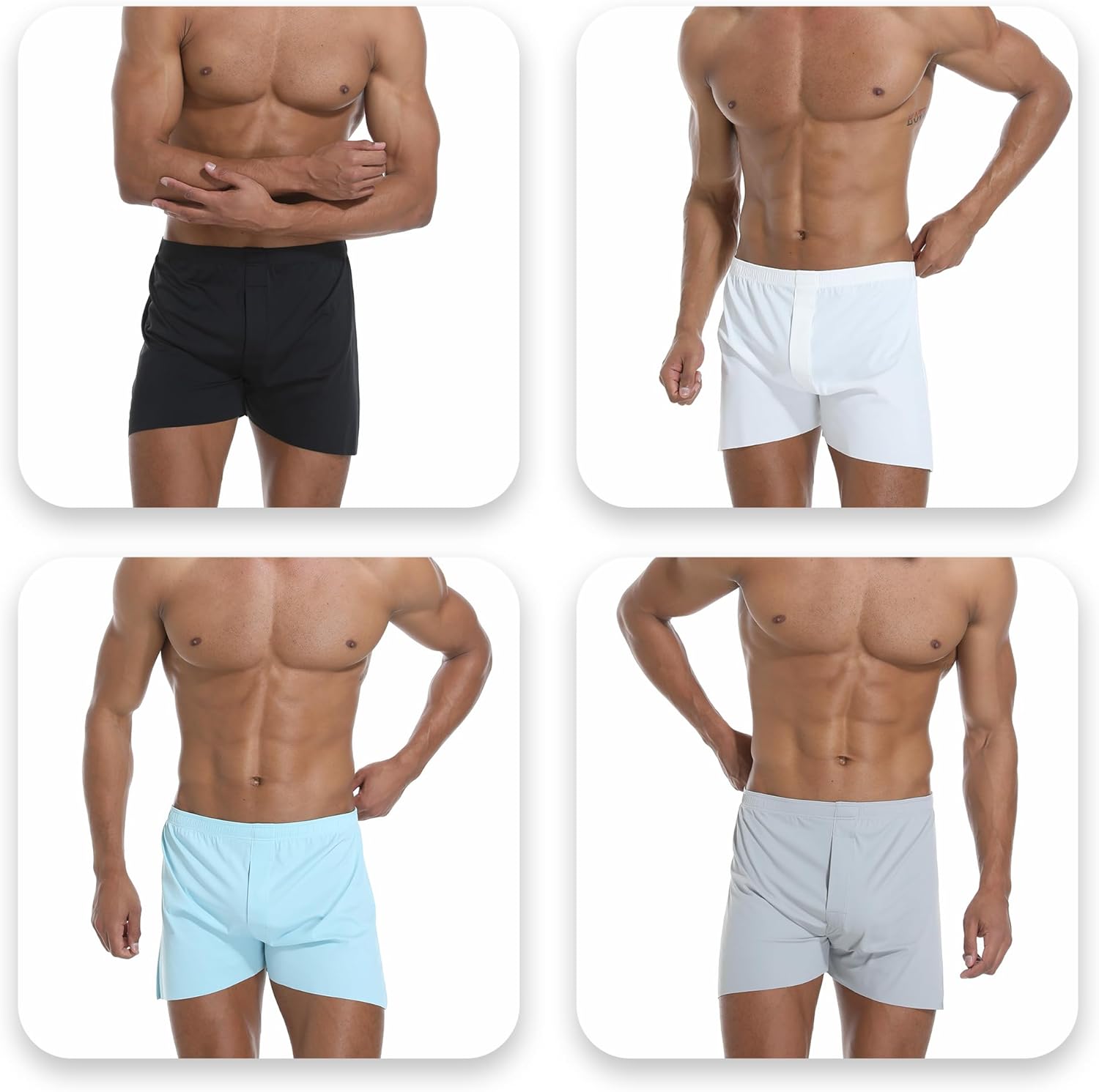 VISSAY Men's Tagless Boxer Underwear, Soft Comfortable Breathable Boxers Short, Silky Pajama Bottoms for Men - Image 2