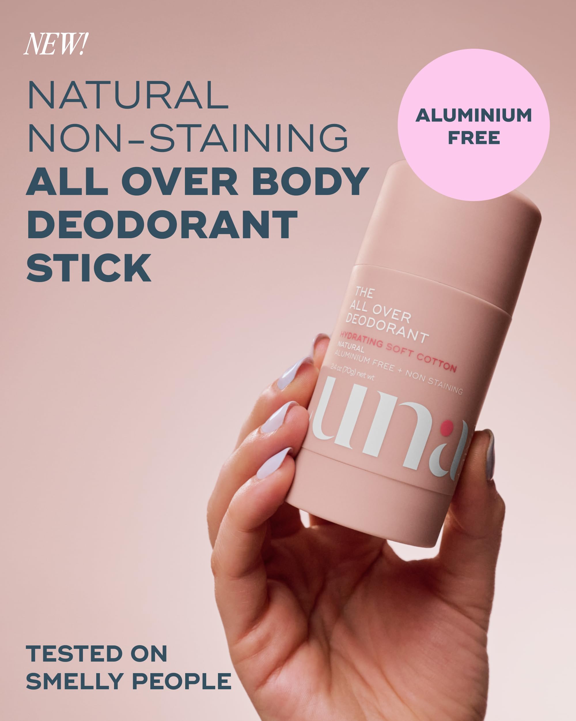 Luna Daily The All Over Deodorant™ Stick | Hydrating Natural Deodorant for Women | Aluminum-Free, Non-Staining & pH-Balanced | Soft Cotton Scent | With Hyaluronic Acid & Prebiotics, 2.4 oz