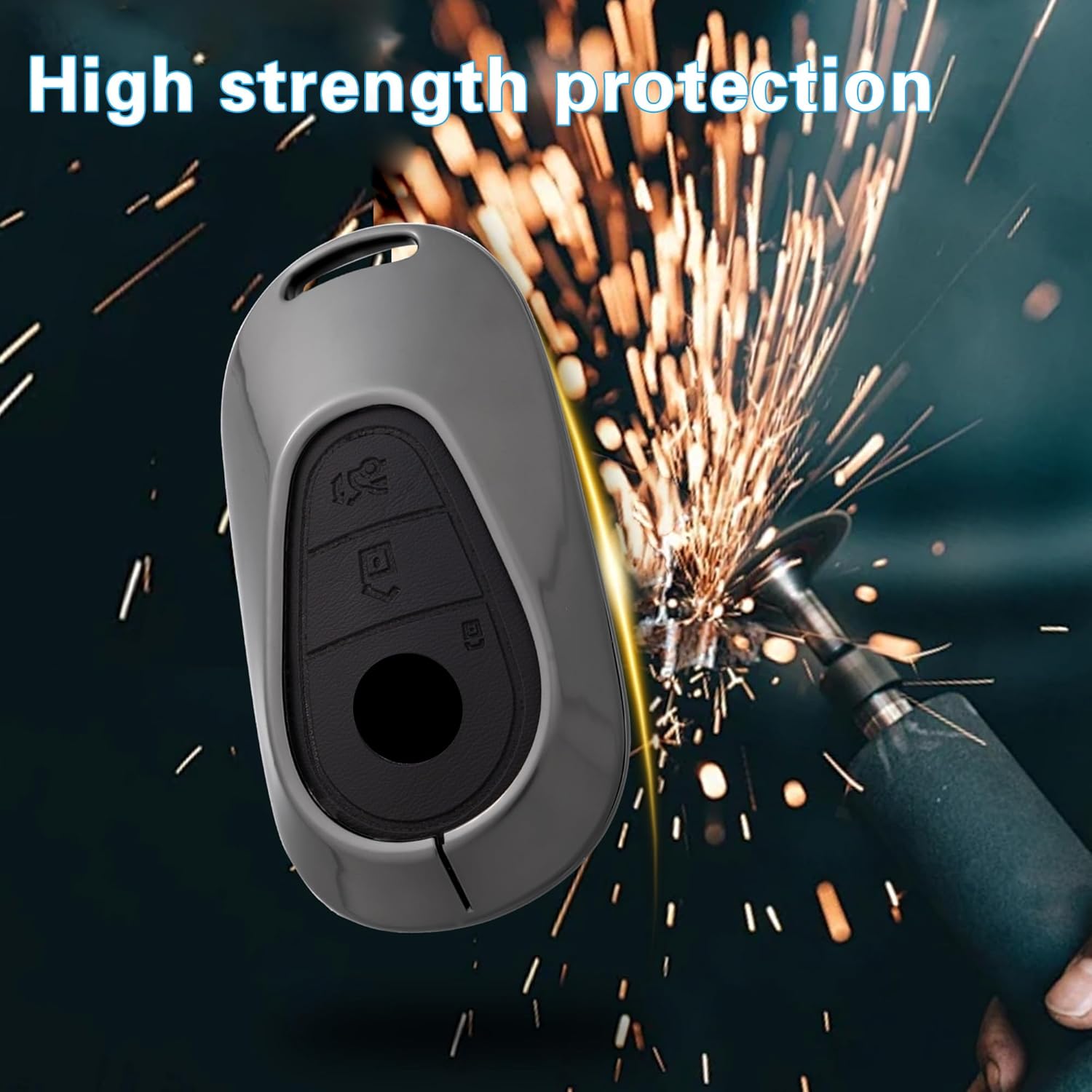 Key Fob Cover with Heavy-duty Keychain for EQS450 EQE350 S580 C300 C-Class S-Class G-Class E-Class - Image 5