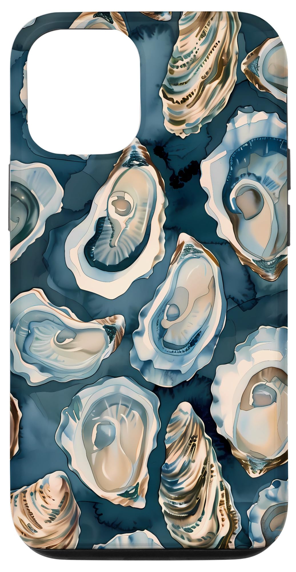Exquisite Oysters in Blue and White Watercolors, an Oyster Case for iPhone 12/12 Pro