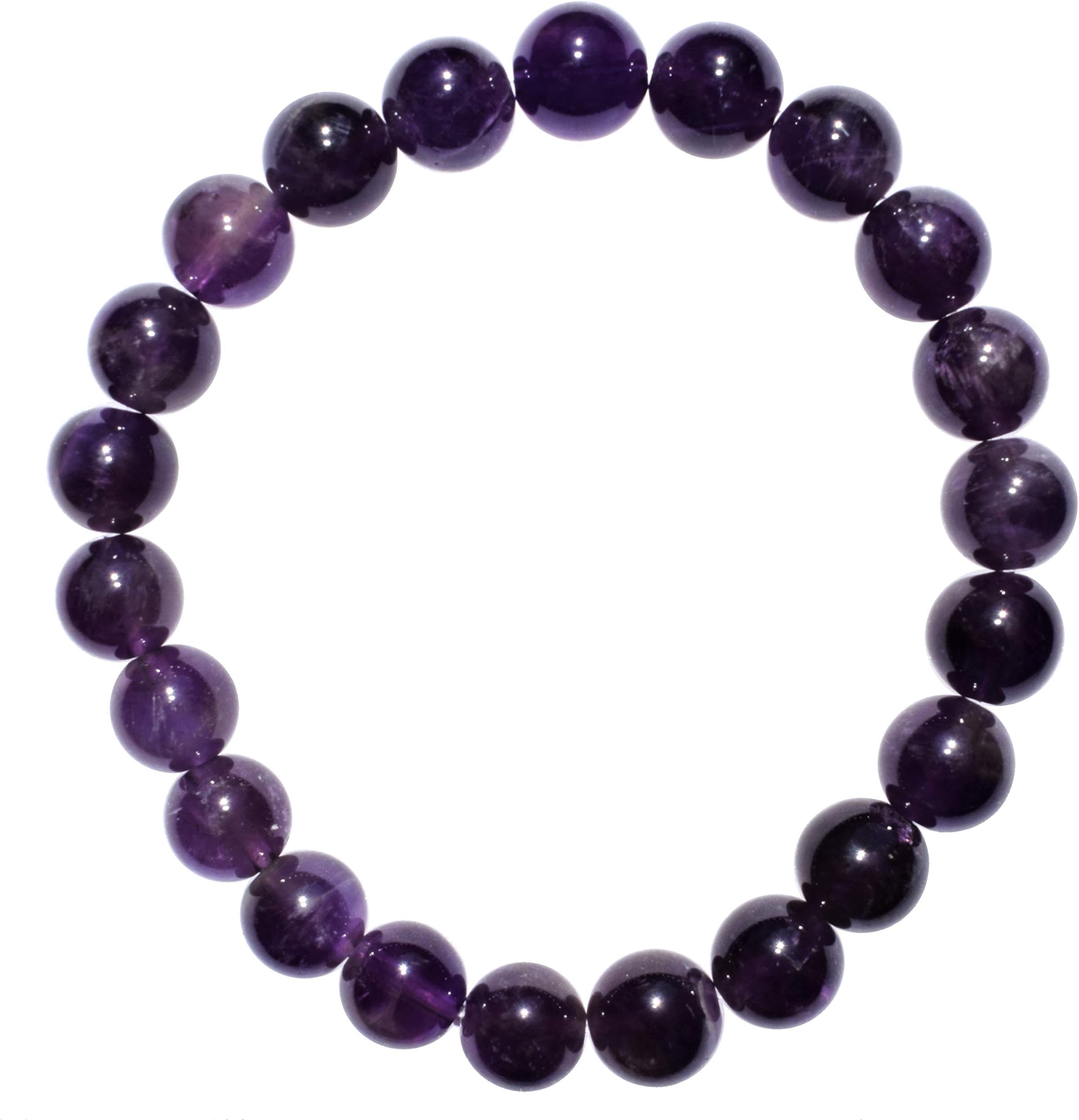 Zenergy GemsCharged Premium Natural Gemstone Crystal 8mm Bead Bracelet + Moroccan Selenite Charging Crystal [Included]