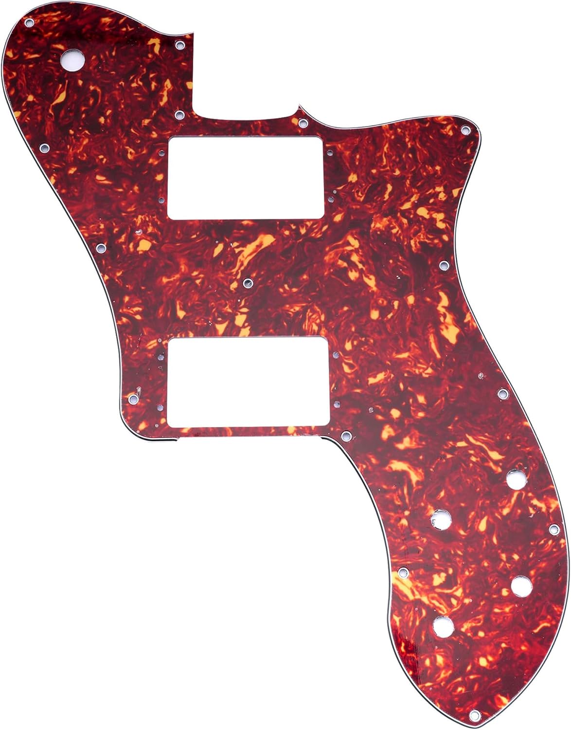 Musiclily Pro 15 Holes Wide Range HH Guitar Pickguard for Mexico Fender 72 Tele Deluxe Style Electric Guitar, 4Ply Vintage Tortoise