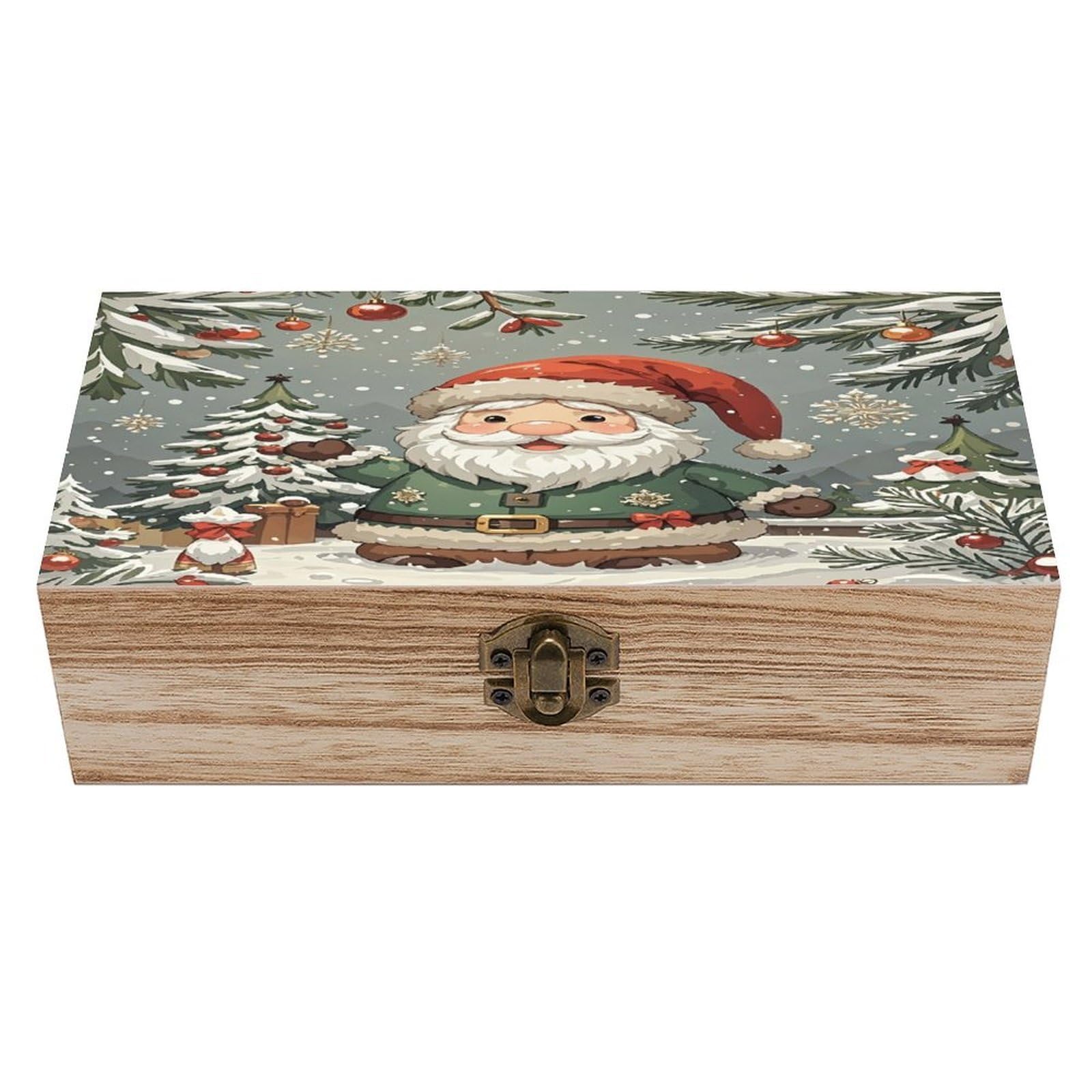 LZQPOEAS Cute Christmas Gnome Wooden Box Storage Space to Organize Jewelry in A Beautiful Small Storage Box Decorative Card Boxes Memory Treasure Boxes for Crafts And Photo Storage