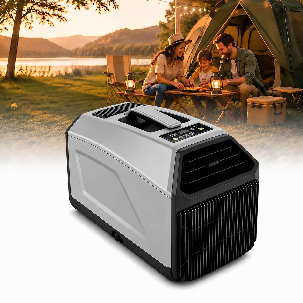 KPOUYYDS Portable Room Air Conditioner, Camping AC Unit - 4500/5100 BTU Dual Hose RV Cooler, 330W Low Wattage, 36dB Quiet for Tent, Van Life, Truck Cabins, Bedroom 4500BTU/AC