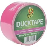 Duck X-Factor Funky Flamingo Duct Tape - 1.88 Width X 45 Ft Length - Easy Tear Heavy Duty - Pink – view 1