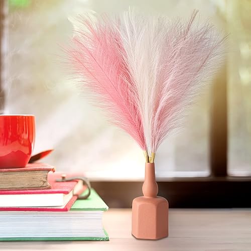 Miniatura 6 de ZizasAry 6 tallos de decoración de hierba de las pampas de 17 pulgadas de alto, pequeño, esponjoso, sintético, seco, hierba de las pampas, flores,