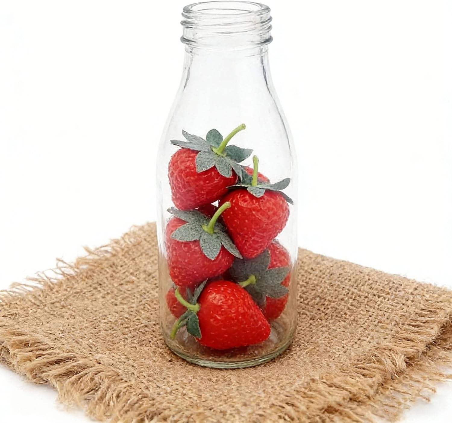 Artificial 50 Pieces Fake Strawberries Fake Fruit Artificial Strawberry Kitchen Decor Plastic Strawberry Party Decorations Realistic Fake Food Lifelike for Display